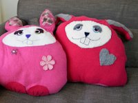 Pillar Box Blue Bunny Pillow
